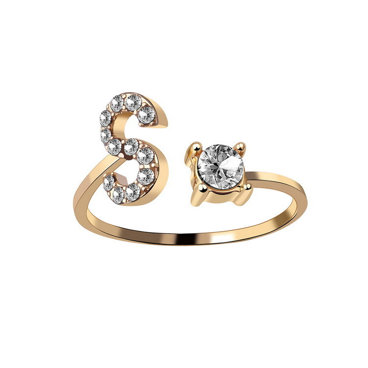 New Design Adjustable 26 Initial Letter Ring Fashion Jewelry For Women Simple Elegant Jewelry New Design Adjustable 26 Initial Letter Ring Fashion Jewelry For Women Simple Elegant Jewelry